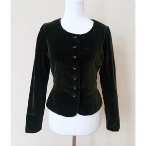 🤍 Saint Laurent vintage 1970s dark green velvet Victorian-inspired blaze